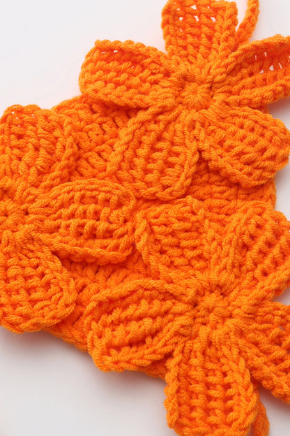 Blossom bare crochet bikini top set in orange by can she crochet