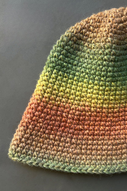 Can She Crochet Moss Green Gradient Wool Bucket Hat